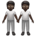 🧑🏿‍🤝‍🧑🏿 people holding hands: dark skin tone display on Apple